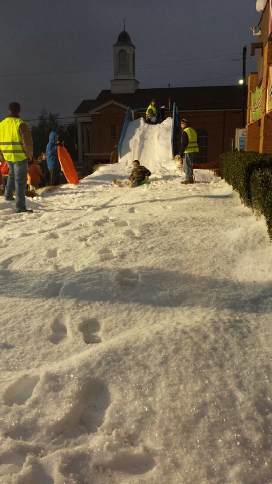 church artificial snow party