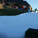 Artificial snow for party and sledding