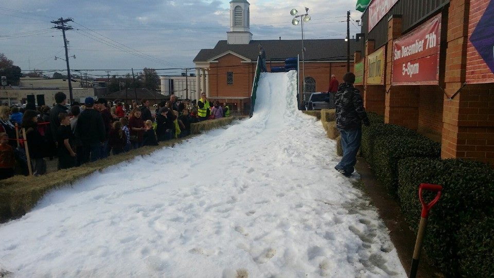 Church Snow Party Sledding