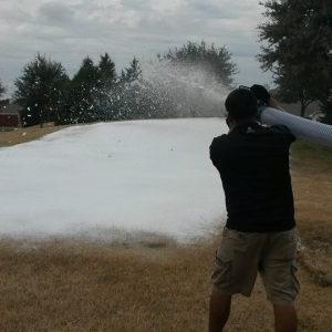 Artificial snow production (real snow)