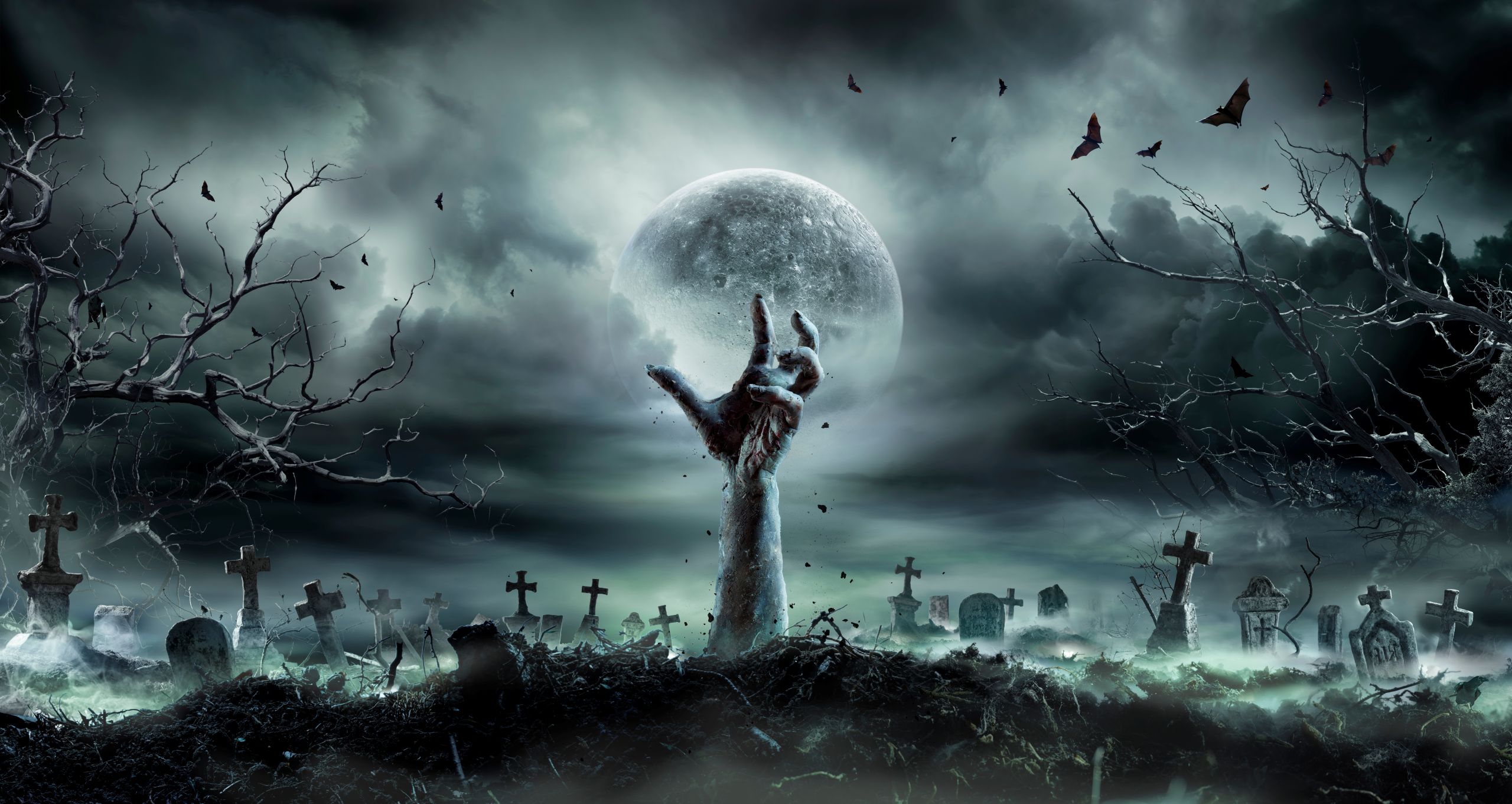 snow theme haunted house