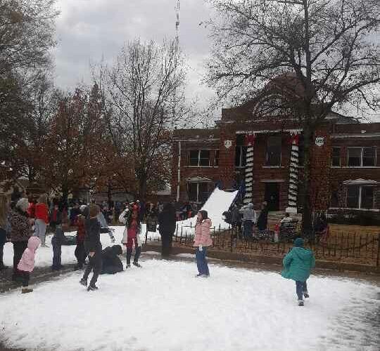 snow party with children